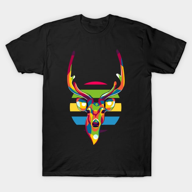 Deer Portrait T-Shirt by wpaprint